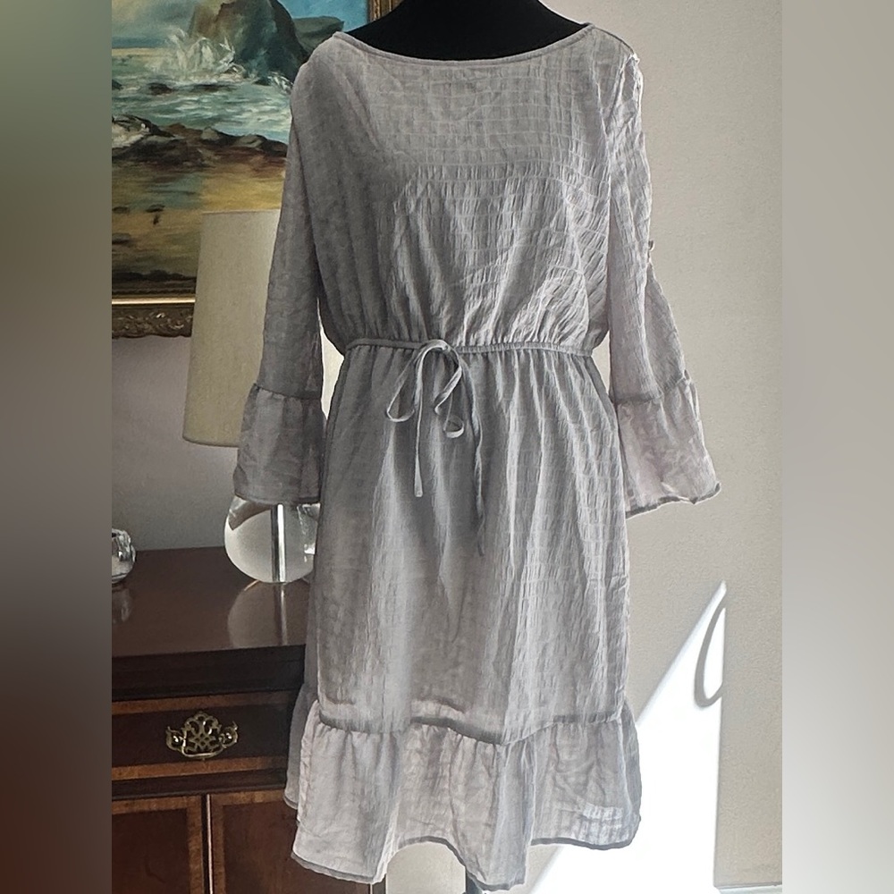 Crescent Textured Light Lavender Gray Dress